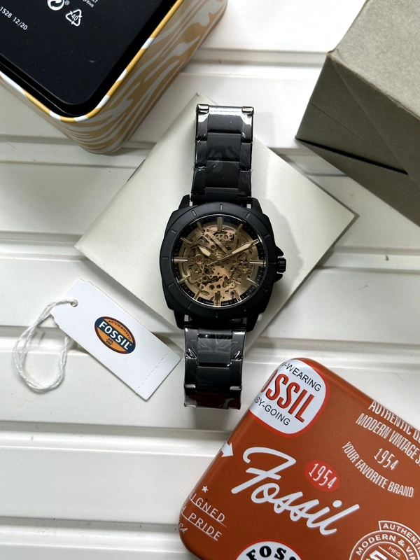 Fossil Z Black Skeleton Fully Automatic Matte Finish 🖤🖤 - Adjustable, Matte Black