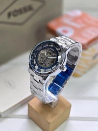 Fossil Townsman Skeleton Fully Automatic Luxury Watch 💙🤍 - Adjustable, Royal Blue