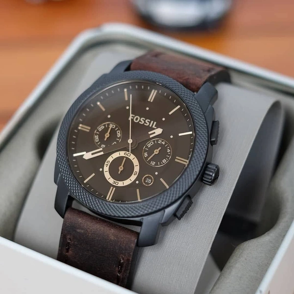 Fossil Classics FS4656 Leather Chronograph Watch 😍 - Adjustable, Black
