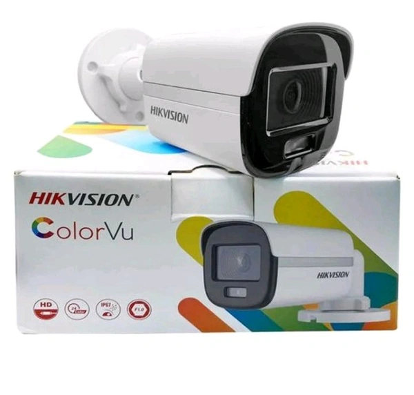 HIKVISION 2MP ColorVu Bullet Camera DS-2CE10DF0T-PFS IP67 White Wired 1Full HD 1080p
