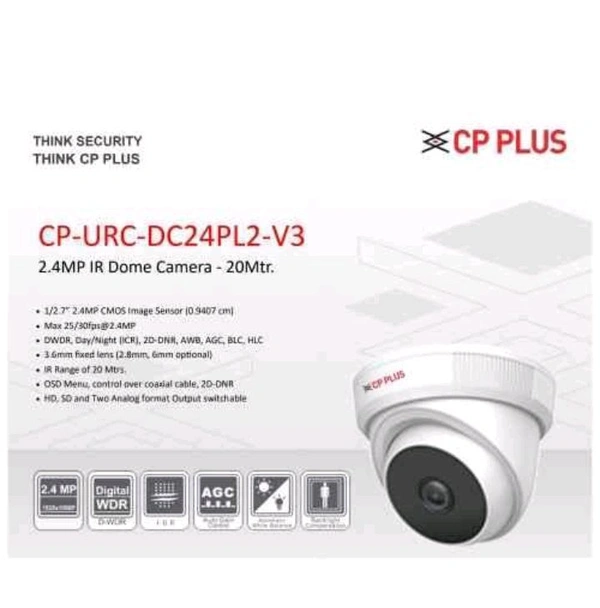 CP CP PLUS 4 channel DVR with 2.4MP Camera  - Pack Of 2Camera