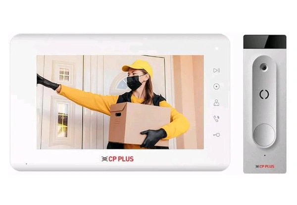 CP PLUS CP-PVK-70MTH1 Video Door Phone with 7" Color TFT LCD Display | Feather Touch Keypad | Super Slim Hands Free Model | Supports Intercom
