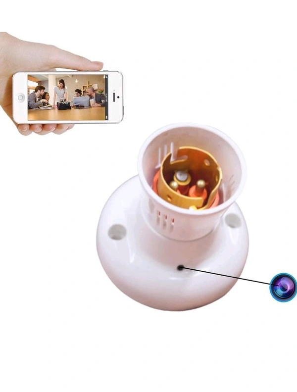 HD WiFi 1080P Bulb Holder Socket Camera Mini Security Secret Nanny Cam with Live Audio & Video Recording (Holder Camera)
