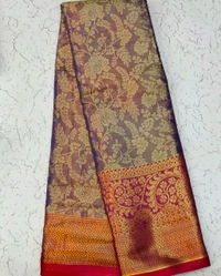 Banarasi Silk With Running Blouse - Bourbon, Free