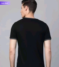 ROADSTER Men Black Grey Printed Round NeckT-shirt  - Black, XL