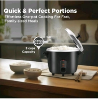 HAVELLS RISO Plus 1.8 liter 1 Bowl Rice Cooker| 700 W | Indicator Light |3 X Protection | 1 mm Thick inner bowl | SS 304 stainless steel Lid | Cook and Warm function| Drum shape model(Black) - Black
