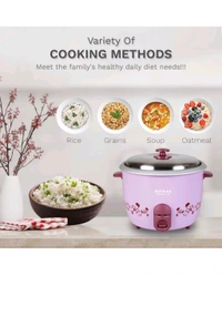 Kutchina Adora 1.5 Litre Rice Cooker Small 500W, Electric Rice Cooker 1.5 ltr | Non-Stick Aluminium Cooking Pans | Stainless Steel Lid | Cool Touch Handles | Detachable Power Cord | Keep Warm Function - Pink Lace