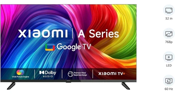 Mi Xiaomi MI Xiaomi Smart TV A 80 cm (32) HD Ready Smart Google LED TV L32MA-AIN (Black) - Black, 32cm HD