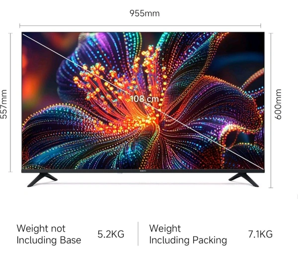 Xiaomi 108 cm (43 inch) A Full HD Smart Google LED TV L43MB-AFIN - Black, 43inch