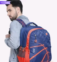 Skybags Kids Blue Orange Converstional Printed Backpack  - Red Orange