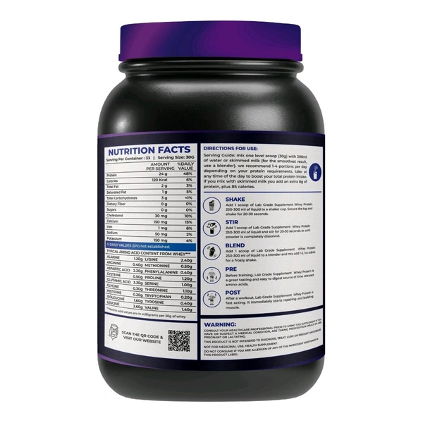 LAB GRADE WHEY PROTEIN 1KG KAJU PISTA KULFI - Purple, 1kg, 1000gm