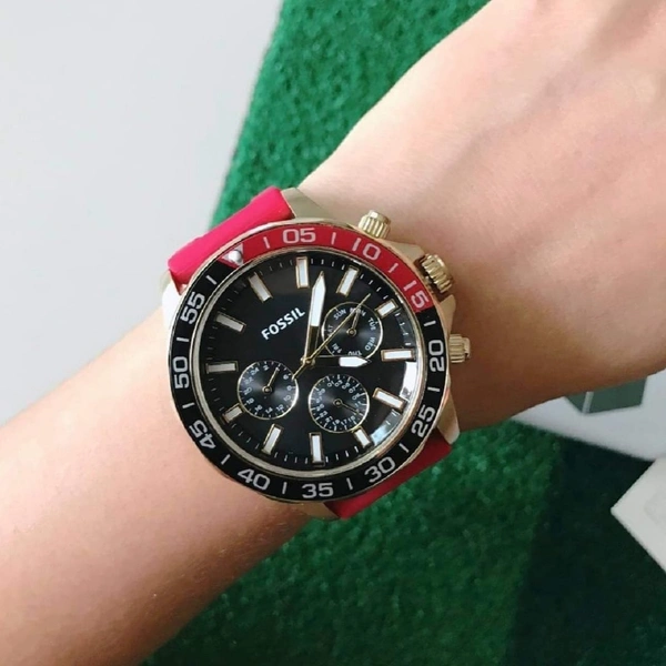 Fossil Watch Stylish - Flexible for all hands, red,Black