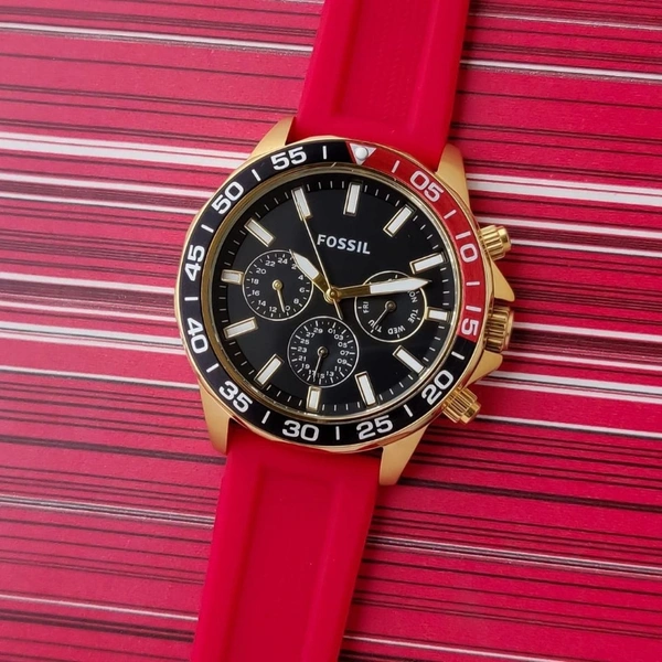 Fossil Watch Stylish - Flexible for all hands, red,Black