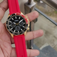 Fossil Watch Stylish - Flexible for all hands, red,Black