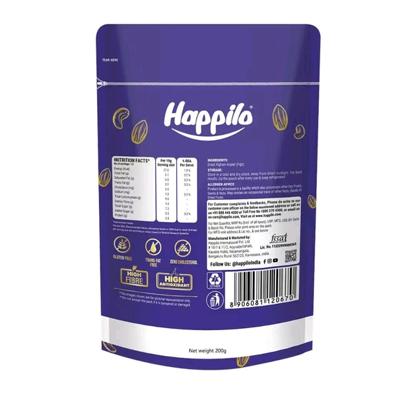 Happilo Premium Dried Afghani Anjeer - 200g