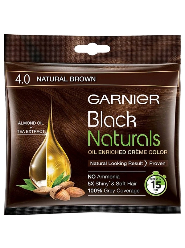Garnier Black Natural Brown 4.0 Hair Colour - 20ml