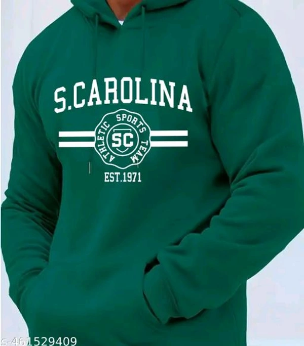 Men's Cotton Hoodie Sweatshirt Green pack of 1 | Full Sleeve Hooded Neck Winter Wear for Men - Teal, XL