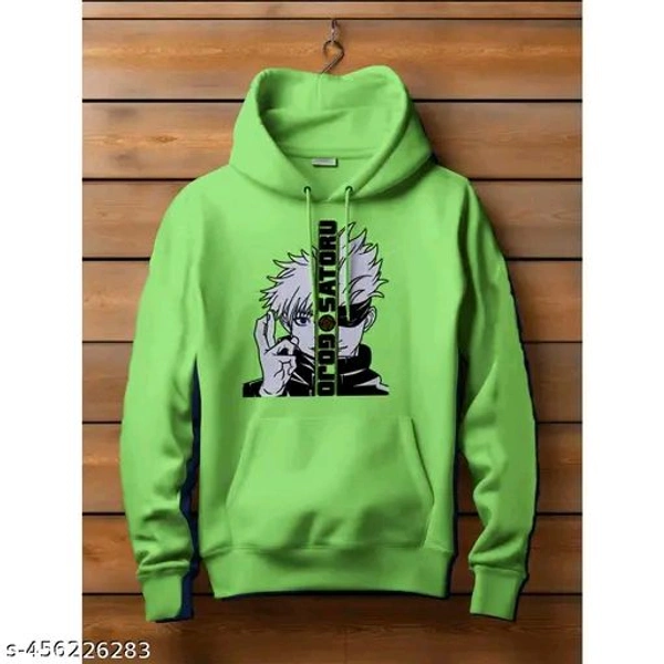 Blissbell New Trending Anime Printed Sweatshirt | Men, Boys and Girls Winter Wear | New Hoodies - Green, S