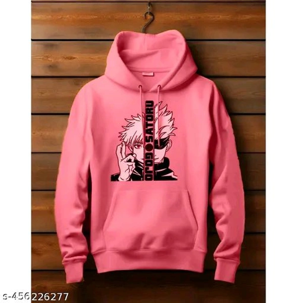 Blissbell New Trending Anime Printed Sweatshirt | Men, Boys and Girls Winter Wear | New Hoodies - Blush Pink, S
