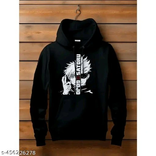 Blissbell New Trending Anime Printed Sweatshirt | Men, Boys and Girls Winter Wear | New Hoodies - Black, M