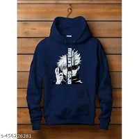 Blissbell New Trending Anime Printed Sweatshirt | Men, Boys and Girls Winter Wear | New Hoodies - Navy Blue, M