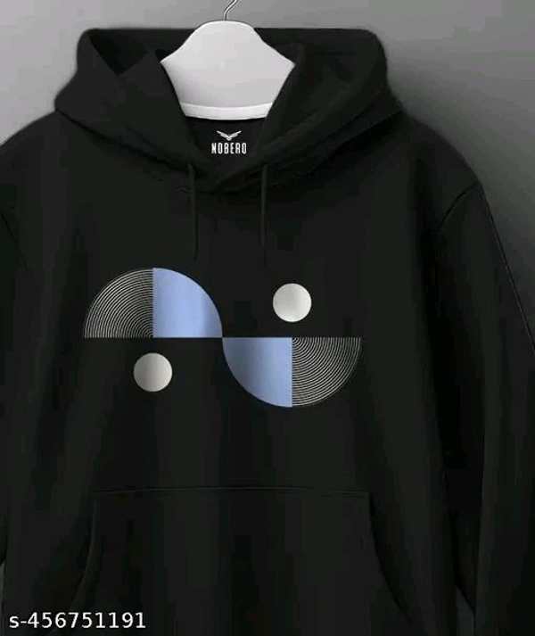 MENS HOODIE || Sweatshirt for Unisex || Unisex Hoodie || COTTON WARM SWEATSHIRT || ROUND NECK || PRINTED HOODIE || - Black, M