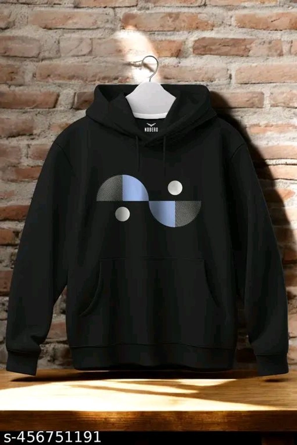 MENS HOODIE || Sweatshirt for Unisex || Unisex Hoodie || COTTON WARM SWEATSHIRT || ROUND NECK || PRINTED HOODIE || - Black, XL