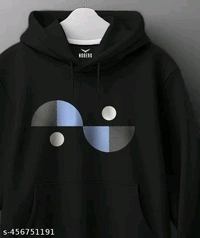 MENS HOODIE || Sweatshirt for Unisex || Unisex Hoodie || COTTON WARM SWEATSHIRT || ROUND NECK || PRINTED HOODIE || - Black, XL