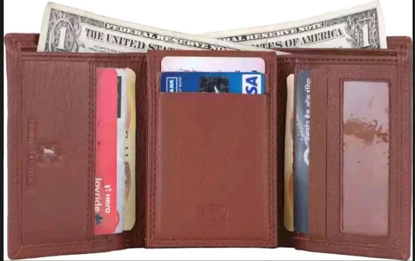 Men Triple Wallet - Brown