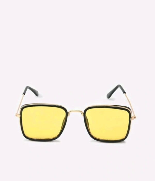 Men Retro Sunglasses - Yellow, Free Size