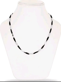 Men Steel Chain Black And White - Black, Free Size