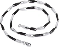 Men Steel Chain Black And White - Black, Free Size