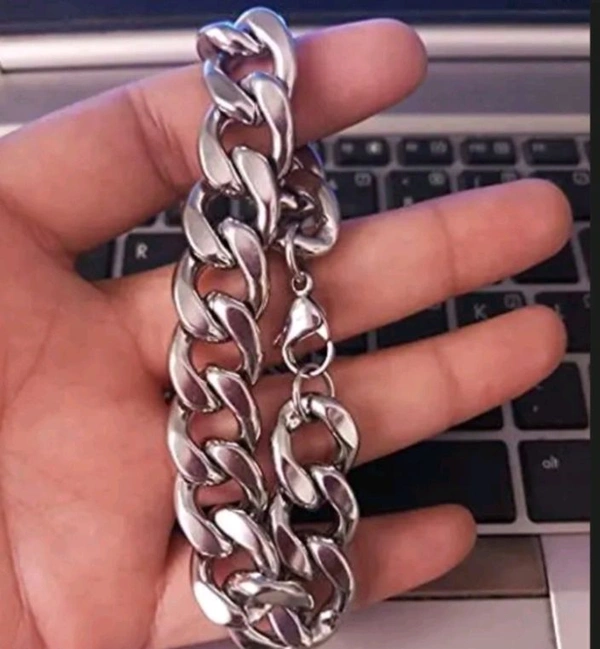 Men Silver Crub Bracelet  - Mercury, Free Size