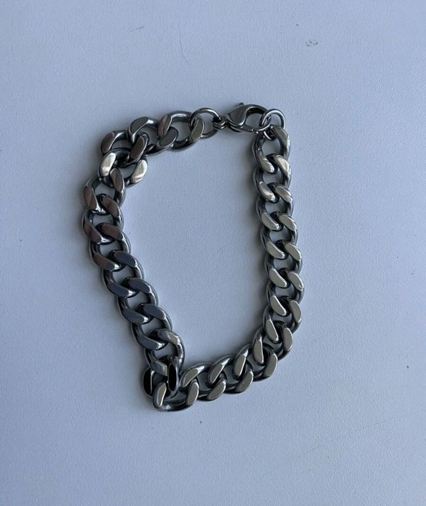 Men Silver Crub Bracelet  - Mercury, Free Size