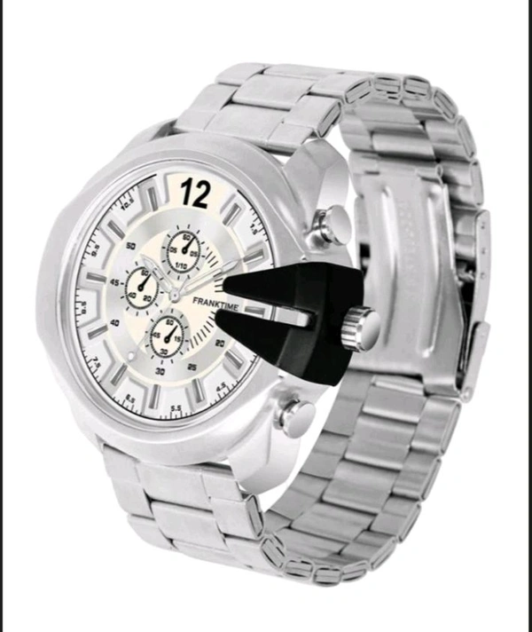 Men Analog Chain Watch - White, Free Size