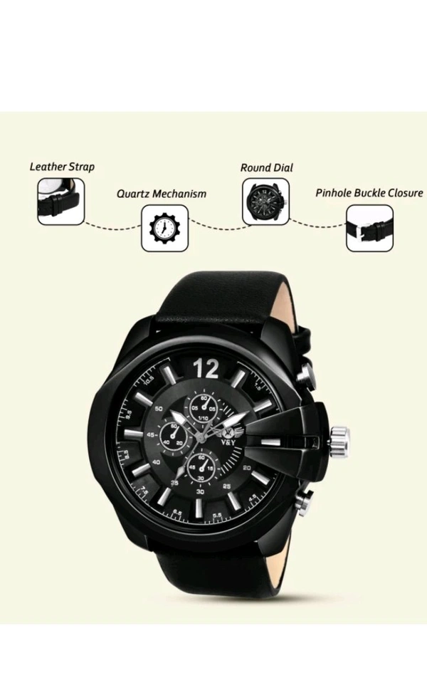 Men Belt Analog Watch - Black, Free Size