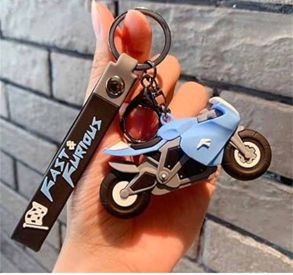 Biker Keychain - Blue