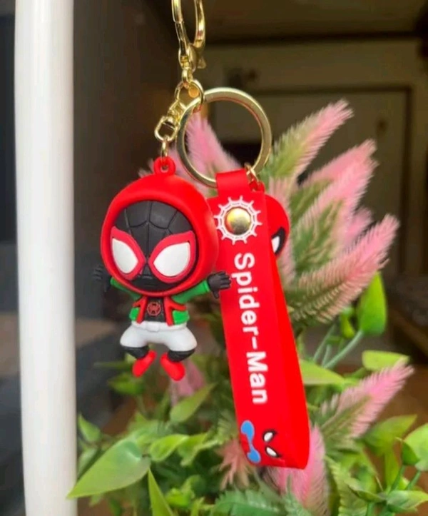 Spider Man Keychain - Red Orange