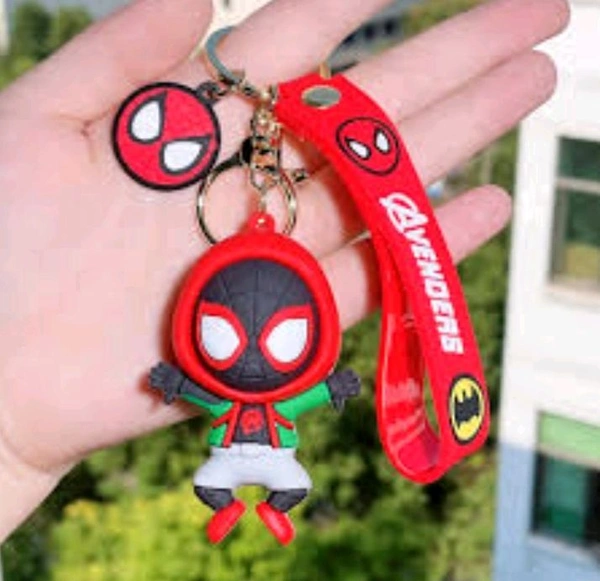 Spider Man Keychain - Red Orange