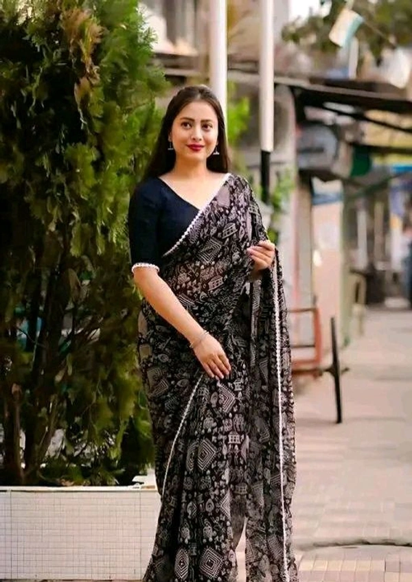 Royal Heritage Geogette Saree - Free Size