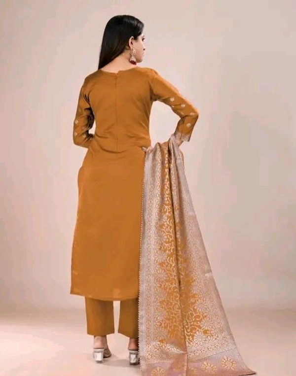 Banarsi Silk With Dupatta Suit - Un Stitched