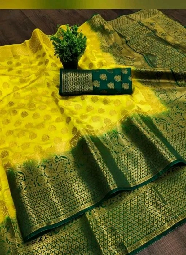 New Traditional Kanjivaram Zari Slik Saree - Free Size