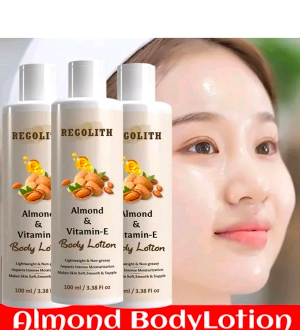 Regolith Alomds & Vitamin E body lotion ,for All Skin Types ,USE All Day,Night, Day Cream (100 ml)