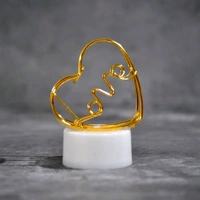 Set of 12 Multicolor Flameless Heart Candles for Decoration