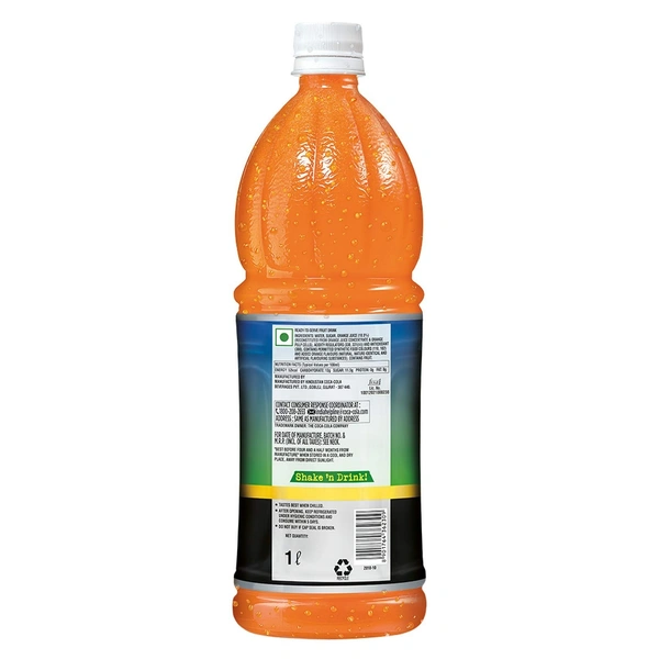 Minute Maid Pulpy Orange Juice, 1 L Pet Bottle