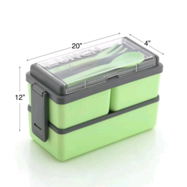 OMORTEX Rectangular Classy 3 Section With 1 Spoon & 1 Fork 3 Containers Lunch Box  (1500 ml)