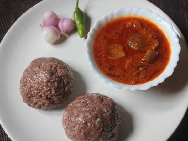 Ragi sangati with Chicken sarava ( రాగి సంగటి చికెన్ షేర్వా )