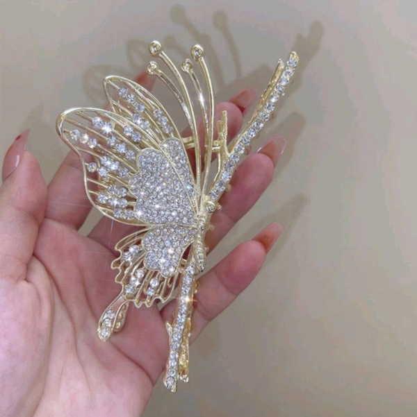 Butterfly metal hair claws clips women luxury large gold shark clips Butterfly Clip (Gold) - Pirate Gold, Free