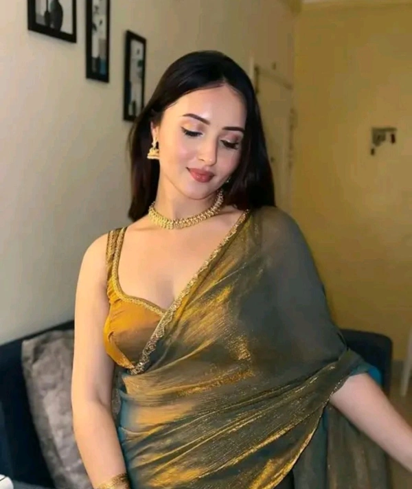 Women Fency Saree - Web Orange, Free