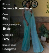 JH Fashion SAREE, Net Saree Embroidery New Saree Fancy Saree Party Wear Saree Hot Saree Designer Saree - Royal Blue, Free